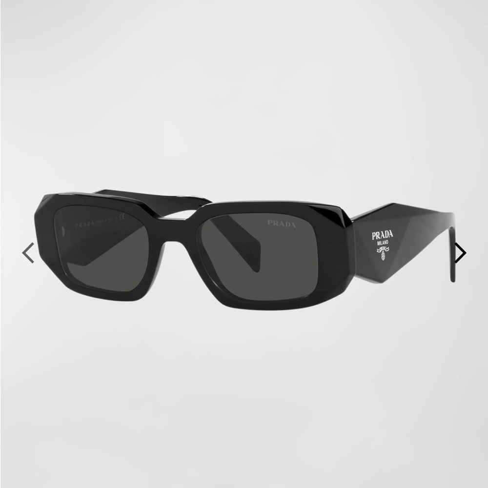 Prada Geometric Rectangle Acetate Sunglasses - image 1